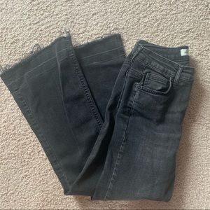 Kocca Flared Black Denim Ankle Jeans